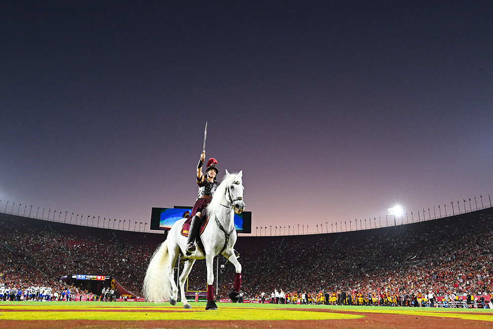 The USC Trojans beat the San José State Spartans 56-28 on August 26th, 2023 in Los Angeles Calif.