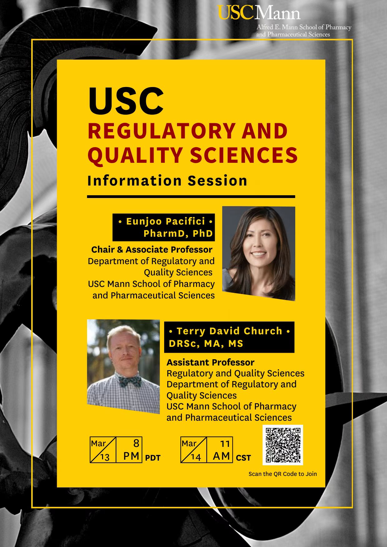 Toward Sustainability: USC Regulatory and Quality Sciences Information Session