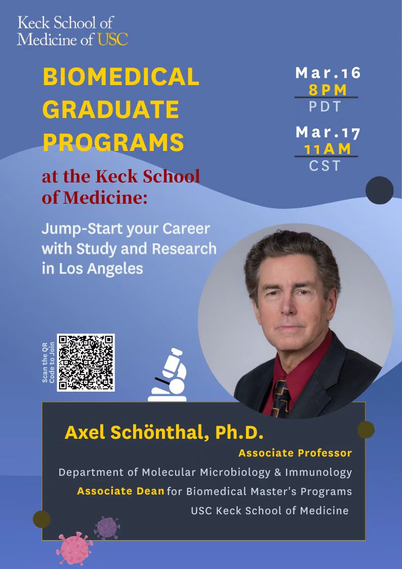 Biomedical Graduate Programs at the USC Keck School of Medicine:Jump-Start your Career with Study and Research in Los Angeles