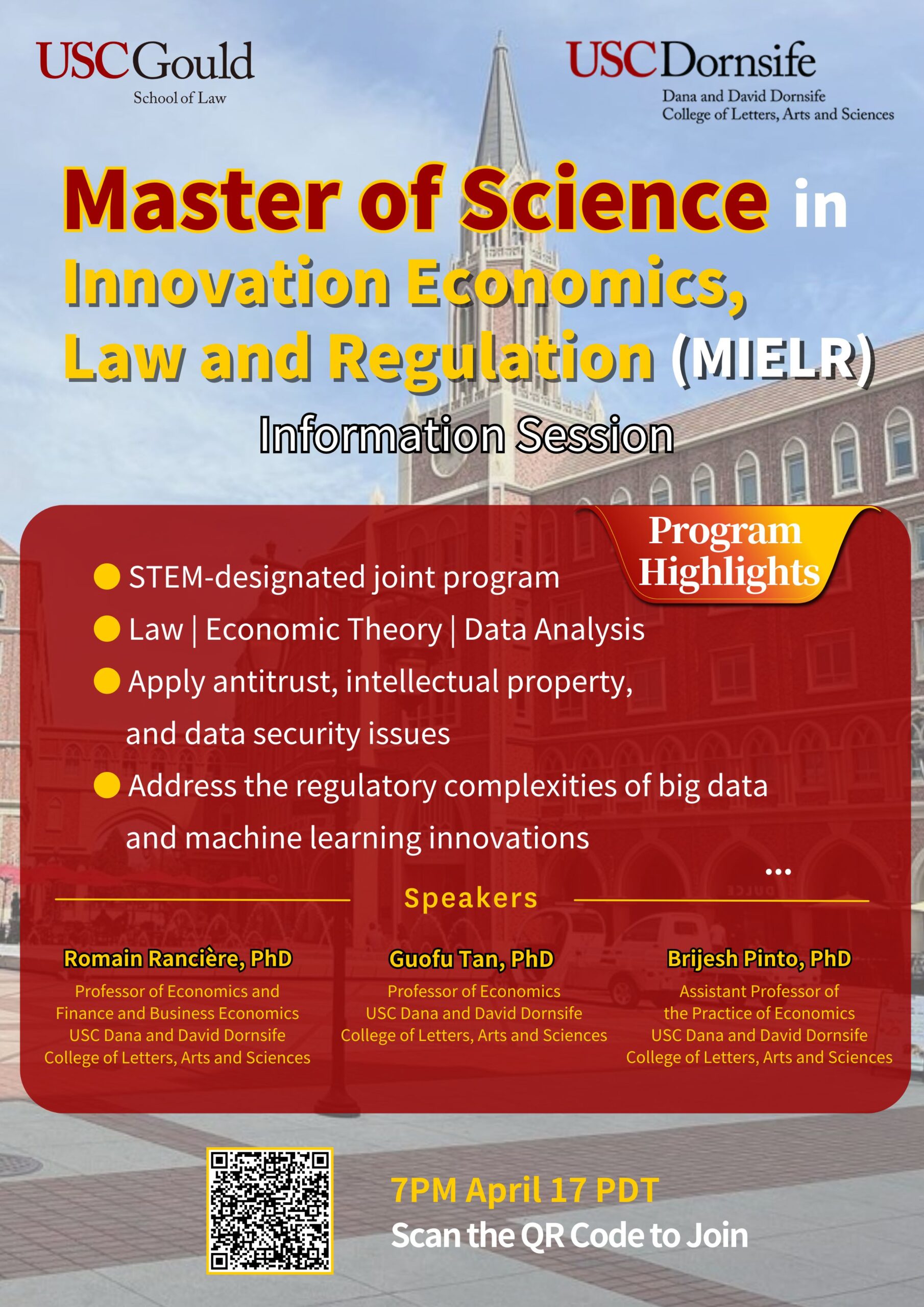 "Master of Science in Innovation Economics, Law and Regulation (MIELR) Information Session"